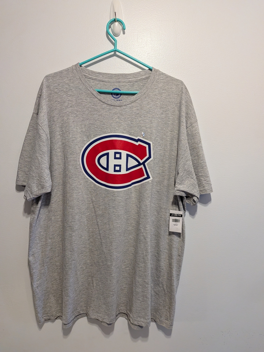 NHL Montreal Canadiens Grey Tee with Red & Blue Logo